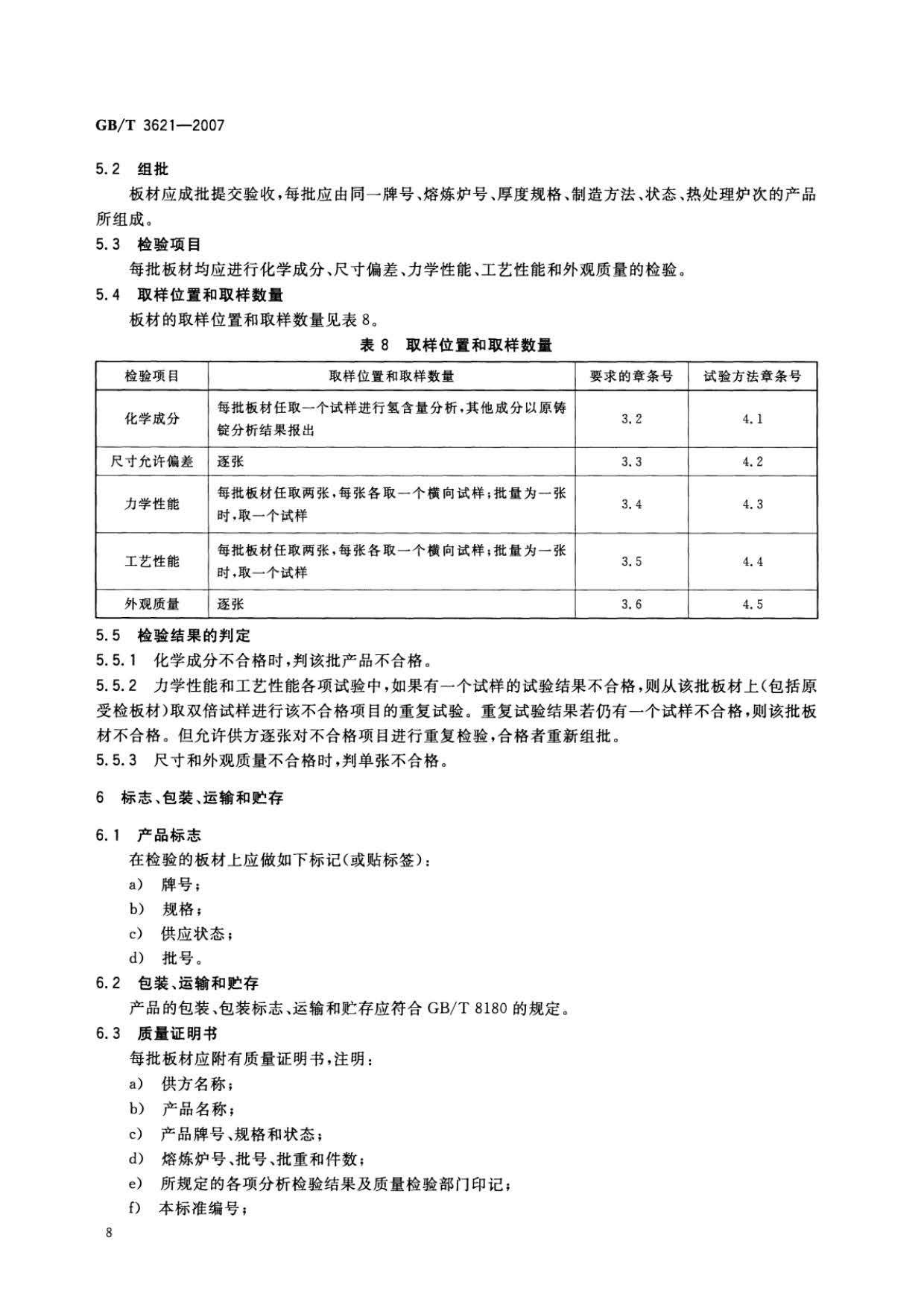 鈦及鈦合金板材國家標(biāo)準(zhǔn) GB/T 3621—2007 鈦及鈦合金板材國家標(biāo)準(zhǔn) GB/T 3621—2007